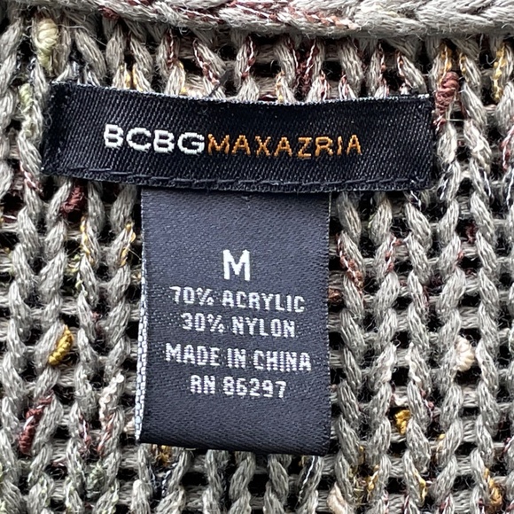 BCBGMaxAzria GREEN loose chunky knit cardigan sweater Medium - Picture 4 of 9